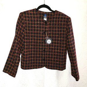 1970s Panther Petite Textured Tweed Blazer